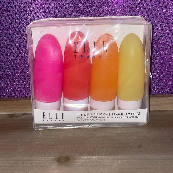 Other - Elle set of 4 silicone travel bottles with case